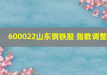 600022山东钢铁股 指数调整